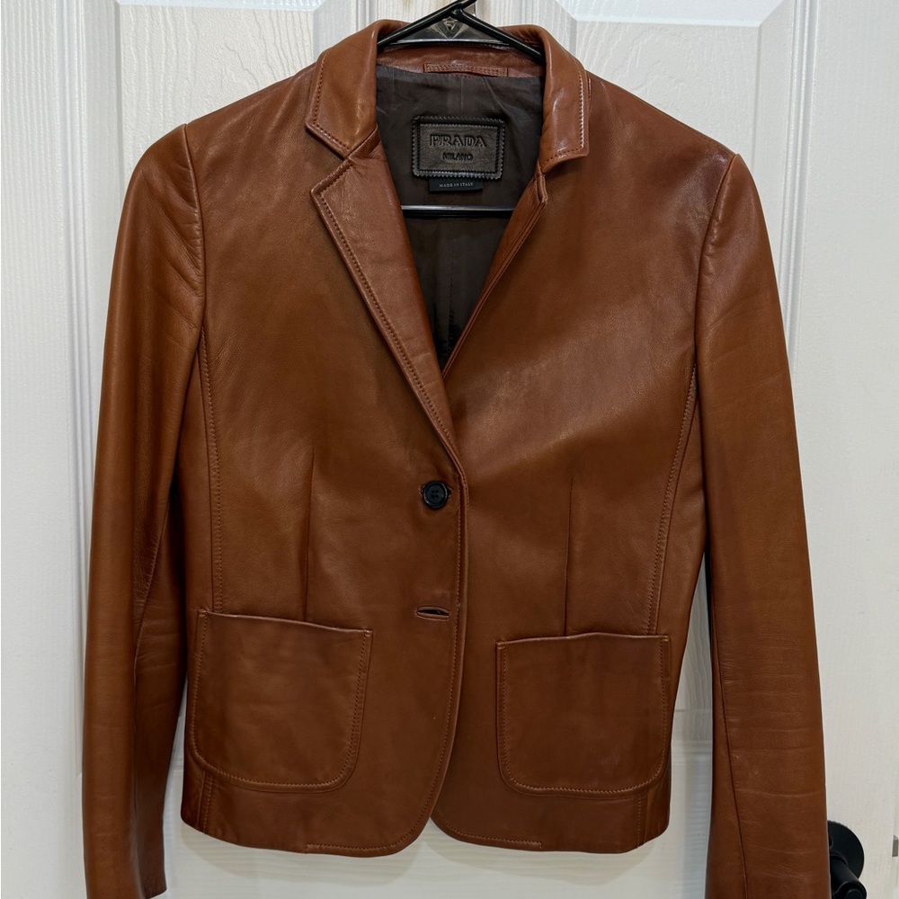 Prada leather jacket  slightly used
